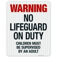 thumbnail image 1 of Maine Warning No Lifeguard On Duty Sign, Complies With State Of Maine Pool Safety Code,, 1 of 1