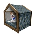 thumbnail image 1 of Anchor Pet House, Aquatic Maritime Pattern with up and down Anchors Sailing Travel Vacation, Outdoor & Indoor Portable Dog Kennel with Pillow and Cover, 5 Sizes, Dark Blue Green White, by Ambesonne, 1 of 5