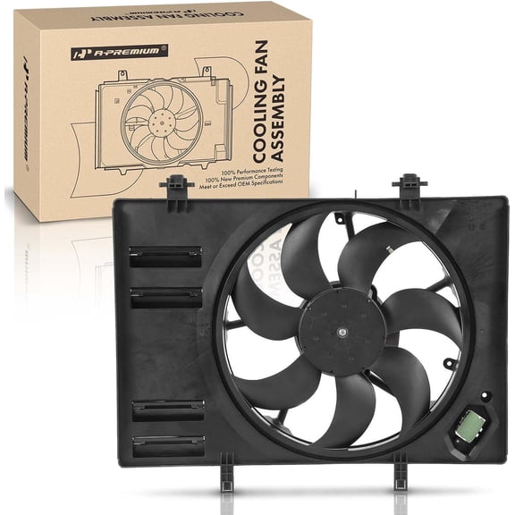 A-Premium Engine Radiator Cooling Fan Assembly Compatible with Ford EcoSport 2018 2019 2020 2021, L3 1.0L, Replace# H1BZ8C607K