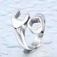 thumbnail image 5 of K-KED Mens Biker Mechanic Wrench Ring for Men Stainless Steel Size Size 7-14-10-Silver, 5 of 6