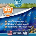 thumbnail image 4 of SmartLine 21' Round Caribbean Overlap Above Ground Swimming Pool Liner, 48"/52" Height, 20 Gauge, 4 of 6