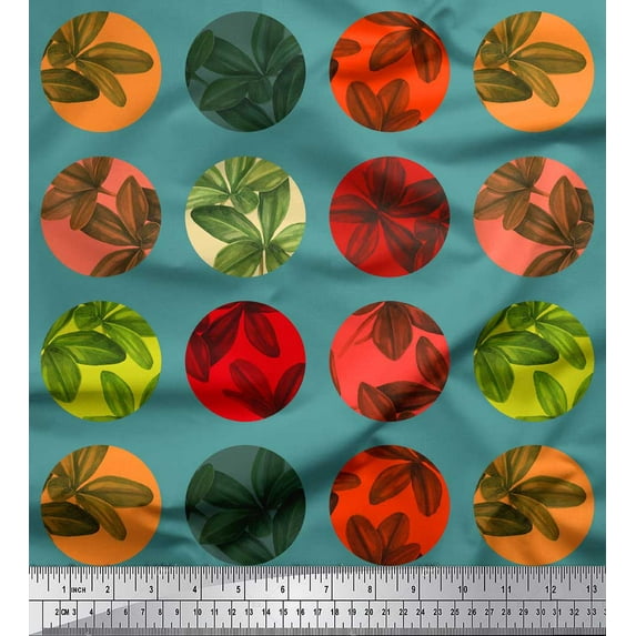 Soimoi Green Cotton Duck Fabric Crystal Stone Geometric Printed Craft Fabric by the Yard 56 Inch Wide