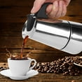 thumbnail image 2 of 200ml Stainless Steel Coffee Pot Mocha Espresso Latte Percolator Stove Coffee Maker Pot Percolator Drink Tool Cafetiere Latte Stovetop, 2 of 5