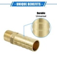 thumbnail image 3 of Brass Hose Fitting Connector 1/8'' NPT 10mm 0.39" Hose Adapter Universal for Car Brass Gold Tone, 3 of 6