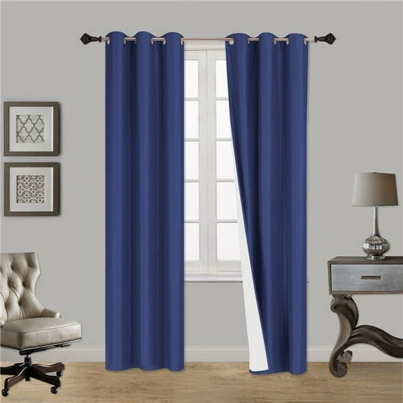 1 PAIR SSS ROYAL BLACKOUT ENERGY EFFICIENT THERMAL PANEL WINDOW GROMMET DRAPE LIGHT FILTERING SIZE 35" WIDE X 84" LENGTH EACH PANEL