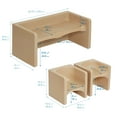 thumbnail image 2 of ECR4Kids Tri-Me Table and Cube Chair Play Set, Multipurpose Furniture, Sand, 3-Piece, 2 of 8