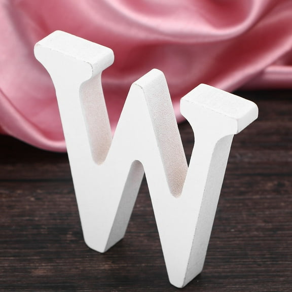 PBPBOX House Decor Letter W Ornament White Wood 1Pcs