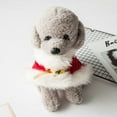 thumbnail image 2 of 1 Xmas Pet Cloak - Fashionable Pet Clothing with Warm White Faux Fur Edging and Pet Collar - Holiday Supplies, 2 of 8