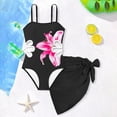 thumbnail image 4 of WERYOUNG Girl's Swimsuit Sets Sleeveless Scoop Neck Flower Print Tops With Mesh Cover Up Skirt Tankini Swimsuits Kids 2 Piece Swimwear Swimming Training Stylish Comfortable Children Beachwear, 4 of 7