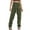 Green, variant on Solid Color Women Vintage Cargo Pants Baggy Jeans Fashion 90s Streetwear Pockets Wide Leg High Waist Straight Trousers Overalls Fashionable Classic Leisure Bottoms
