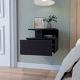 thumbnail image 3 of Glavbiku Floating Nightstand with 1 Drawer,2 Tier Shelf Bedside Table,Black Finish,Adult, 3 of 8
