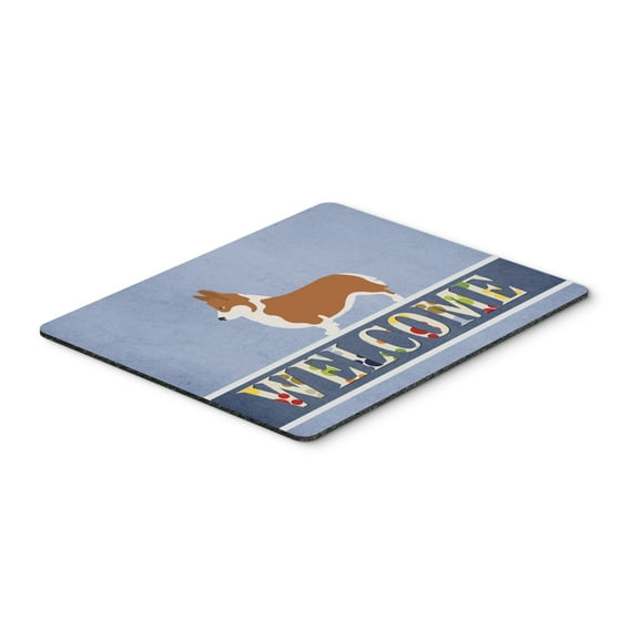 Pembroke Welsh Corgi Welcome Mouse Pad Hot Pad or Trivet Blue