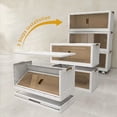 thumbnail image 4 of Twfbrm Plastic Storage Bins, 3 Pack Extra Large Stackable Storage Box with Lid, Doors & Wheels, Closet Organizers and Storage Drawer, Collapsible Cabinet for Home Office Dormitory, 4 of 9