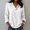 White, variant on Lapel Collar Shirt for Women Cotton Blouse 3/4 Sleeve Tops Long Sleeve Golf Tees Tunics Work Blouses Business Casual Boho V Neck Tops Loose Fit Office Siren Clothes Ladies Tops