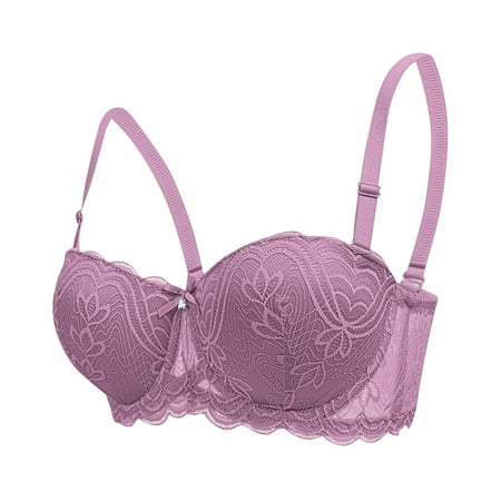 Awdenio Bras for Women Push Up Bra Lace Comfort Padded Bra Add 1 Cup Brassiere Plunge Underwire Bra Lift Up Bras