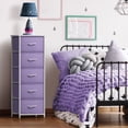 thumbnail image 2 of Sorbus Narrow 5-Drawer Dresser Nightstand, Purple, Steel Frame, Wood Top, 2 of 5