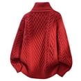 thumbnail image 4 of Men's Turtleneck Cable Knit Sweater Long Sleeve Chunky Casual Pullover Top, 4 of 6