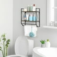 thumbnail image 2 of Industrial Wall Mounted Bathroom Towel Rack with Hooks,, 2 of 6