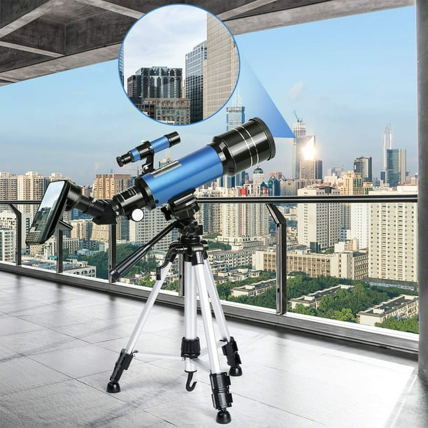 TELMU Professional High Powered Telescope, 70mm Aperture 400mm AZ