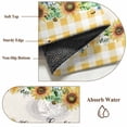thumbnail image 6 of Round Rug 4ft Area Rug, Pastoral Sunflower Yellow Truck Area Rugs for Living Room Bedroom, Farm Bee Retro Plaid Floor Mat Non-Slip Non-Shedding Carpet Indoor Accent Rugs, 6 of 9