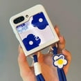 thumbnail image 5 of for Galaxy Z Flip 6 Case with Cute White Flower Wristband, Anti-Yellowing Kawaii Hard PC Shell Ultra Thin Shockproof Cover Phone Cases (White,Flip 6), 5 of 7