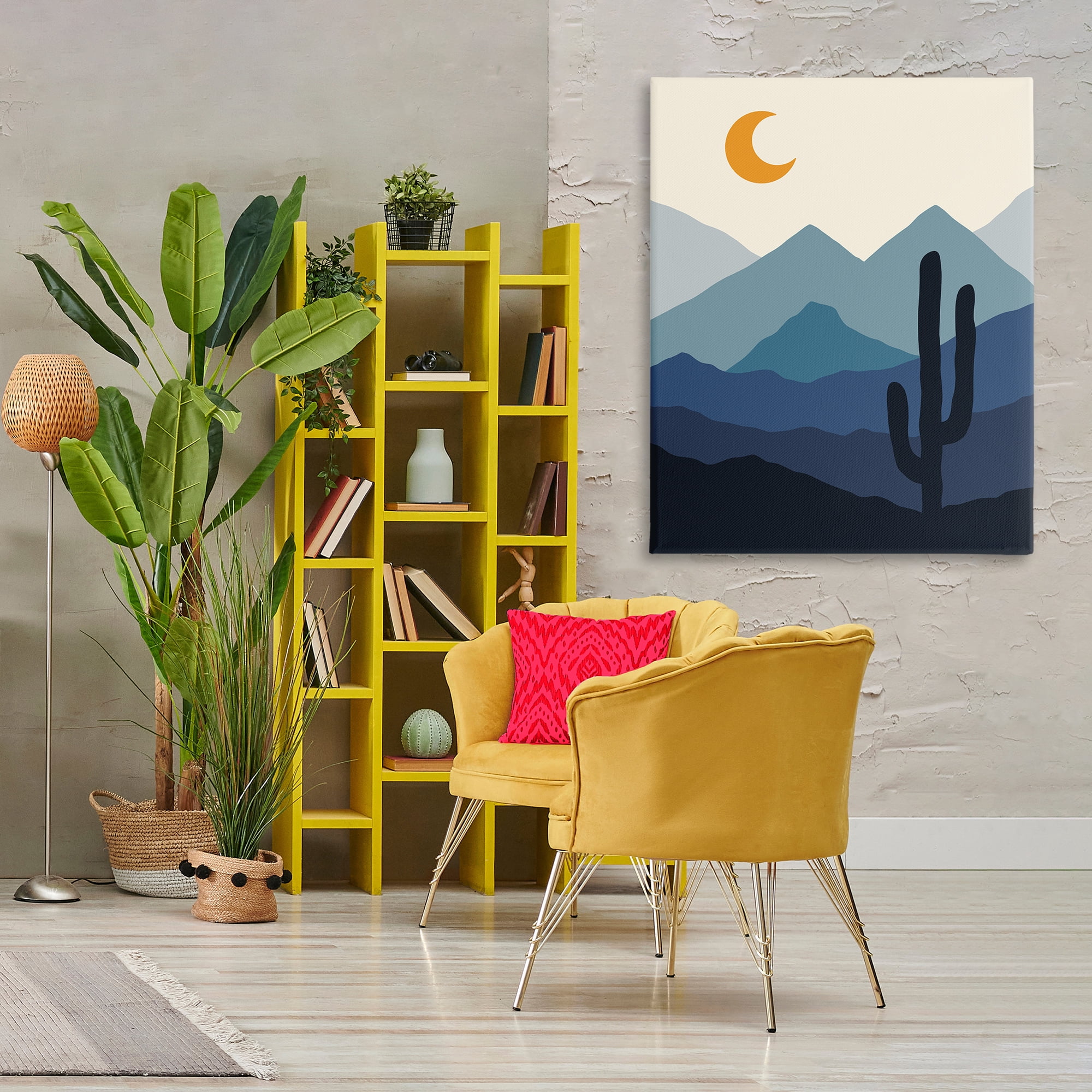 Stupell Industries Night in the Desert Abstract Painting Wrapped Canvas Art Print Wall Art, 36 x 48
