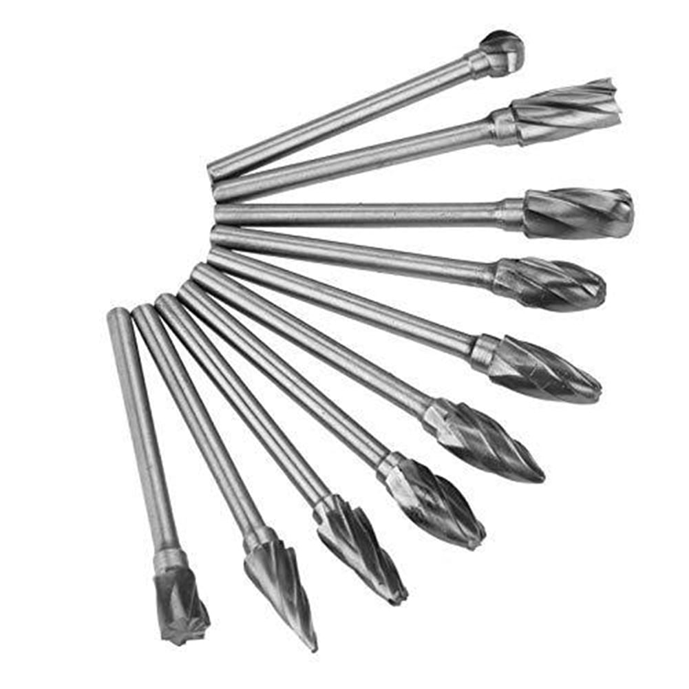 10Pcs Rotary Drill Bit Tungsten Carbide Milling Cutter Cutting Edge