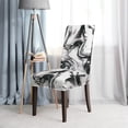 thumbnail image 6 of Chair Covers for Dining Room Set of 4, Spandex Stretch Dining Room Chair Cover, Removable Washable Kitchen Parsons Chair Covers Seat Slipcovers, Black Marble, 6 of 6