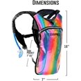 thumbnail image 3 of Hydration Pack Backpack 2-Pocket with 2L Water Bladder (Holographic Rainbow Glitter), 3 of 5