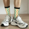thumbnail image 6 of Fuzoiu St. Patrick's day argyle Print Athletic Crew Socks for Men & Women,Casual Crew Socks,Above Ankle Crew Socks for Business, Casual, 6 of 6