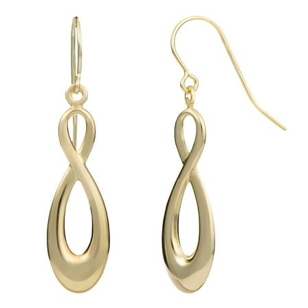 KoolJewelry 10k Yellow Gold Infinty Drop Earrings