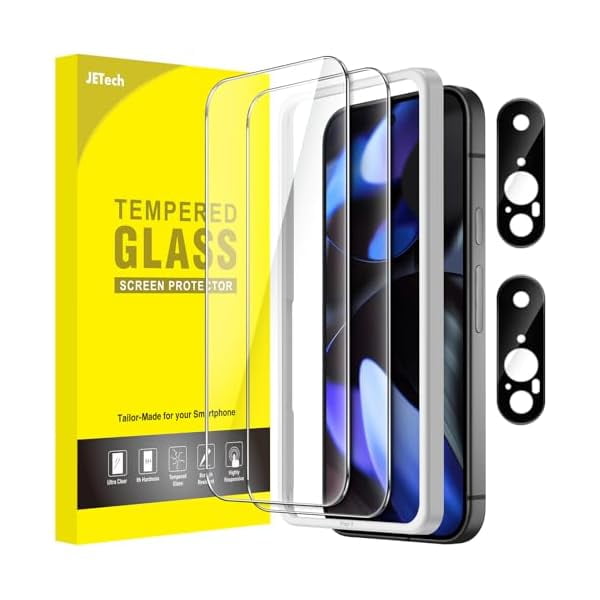 xixishop Screen Protector for Google Pixel 9 with Camera Lens Protector, Easy Installation Tool, Fingerprint Compatible, Tempered Glass Film, HD Clear, 2-Pack Each