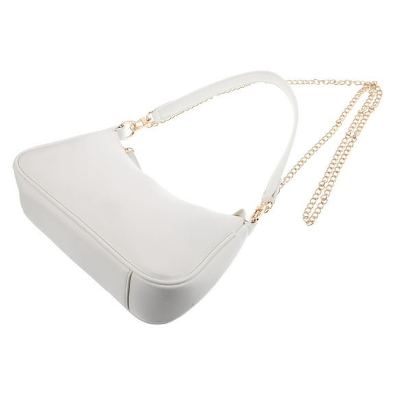 Raindrops Leather Shoulder Bag Miss Woman 28.30X17.00X7.20CM White