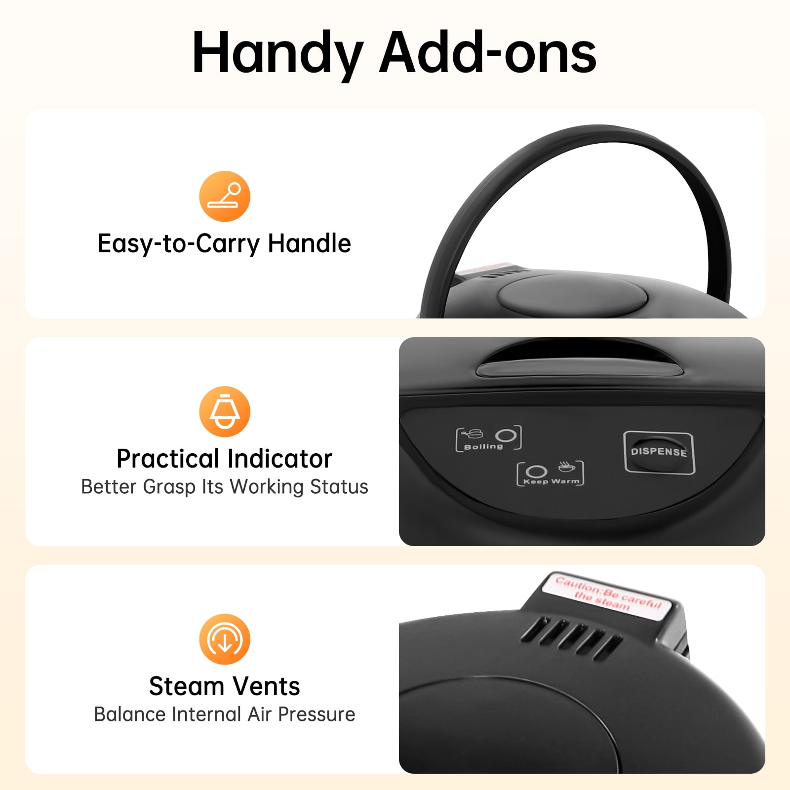 4L Household Electric Kettle for Boiling Water, 750W Stainless Steel Heat Preservation Water Boiler, Three Dispensing Modes