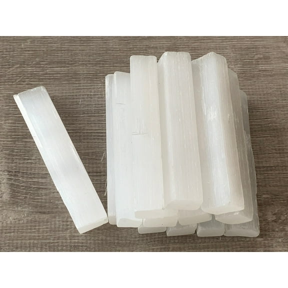 Wholesale 4" Long Selenite Sticks, Selenite Wands, Natural White Selenite Crystal, Selenite Blades (4", 0.5 lbs)