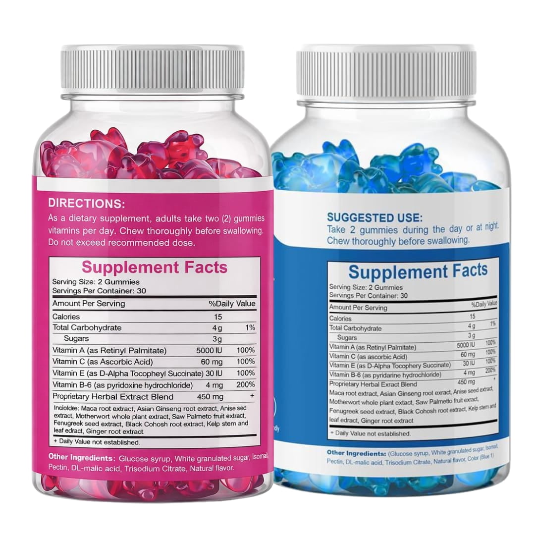 DEZEN Women Body Support Gummies Combo Pack – Curve & Feminine Wellness Supplement - 30 Servings