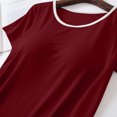 thumbnail image 3 of ibuvkizy Womens Summer Tops Womens Built in Bra T Shirt Padded Active Yoga Plus Size Tops Solid Color Crew Neck Short Sleeves Blouses Soft Pajama Casual Workout Shirts, 3 of 3