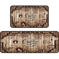 Coffee Kitchen Rugs Kitchen Mats for Floor 2 Piece, Anti Fatigue Floor Mat for Kitchen, Kitchen Floor Mats for in Front of Sink and Kitchen Matt for Standing for Coffee Kitchen Decor 17"X30" 17"X47"