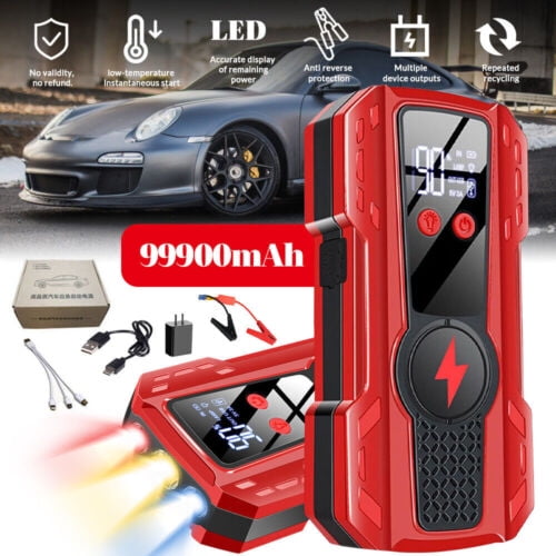 99900mAh Auto KFZ Starthilfe Jump Starter 12V Ladegerät Booster Power Bank PKW;99900mah Auto Starthilfe Jump Starter Pack 12V Booster Power Bank USB Ladegerät