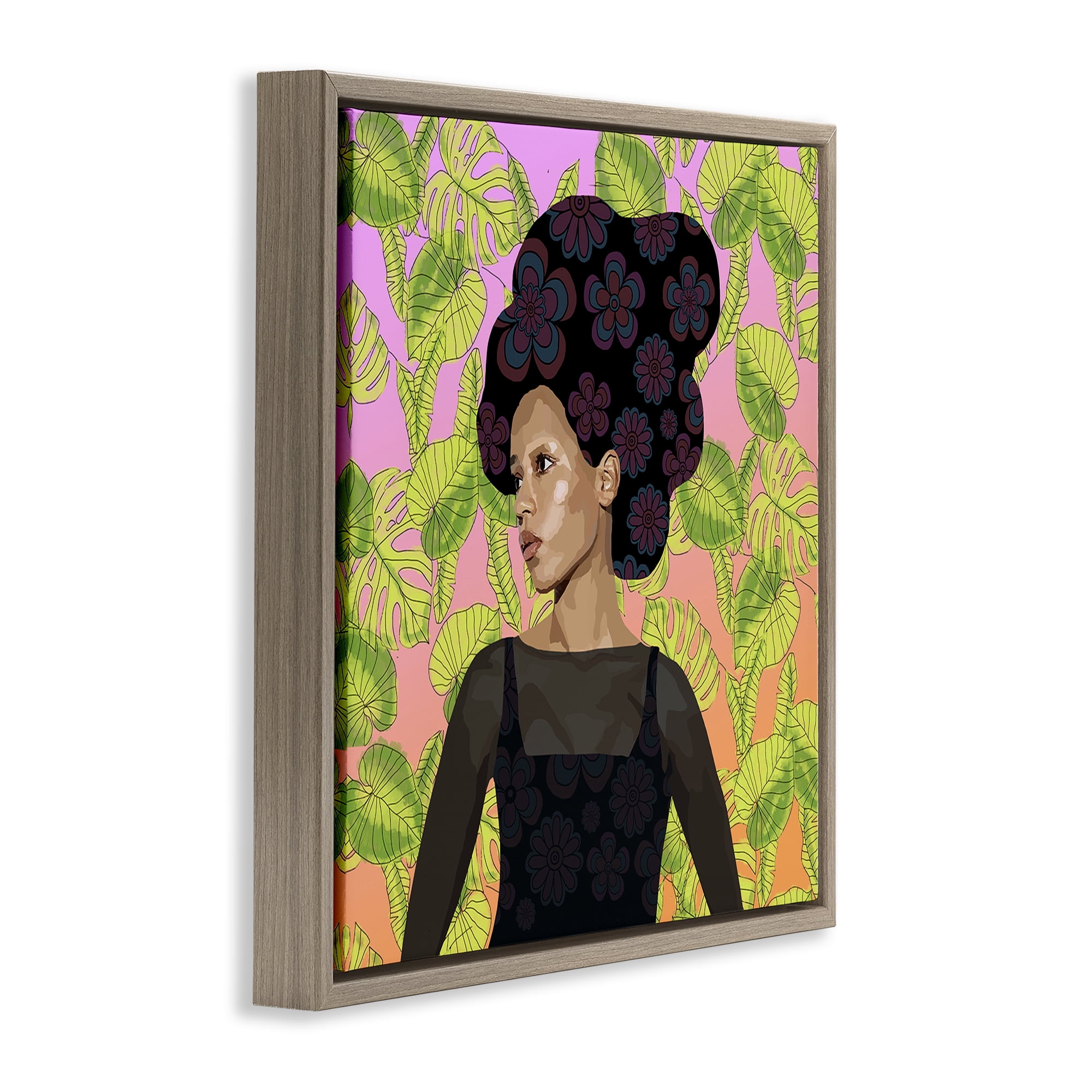 Stupell Industries Whispers Of Bloom Brown Framed Floater Canvas Wall Art, design by Lynnda Rakos
