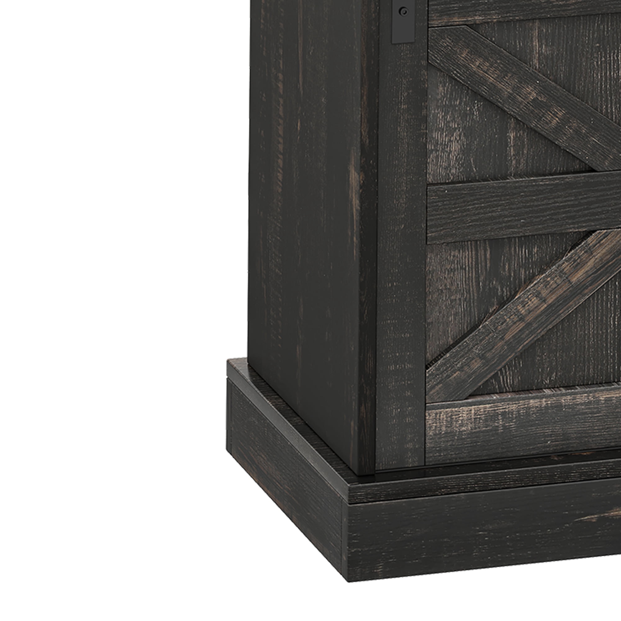 Uforic 47" Farmhouse Coffee Bar Cabinet, Sideboard Buffet with Power Outlets & Sliding Barn Doors, White