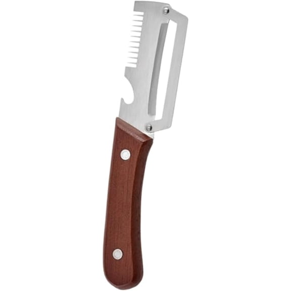 Wood Handle Vegetable Peeler Multi-Functional Kitchen Peeler for Fruits & Vegetables, Swivel Blade Potato Carrot Peeler, Pumpkin Squash Peeling Tool, 7.48"x1.5"x0.79" (1)
