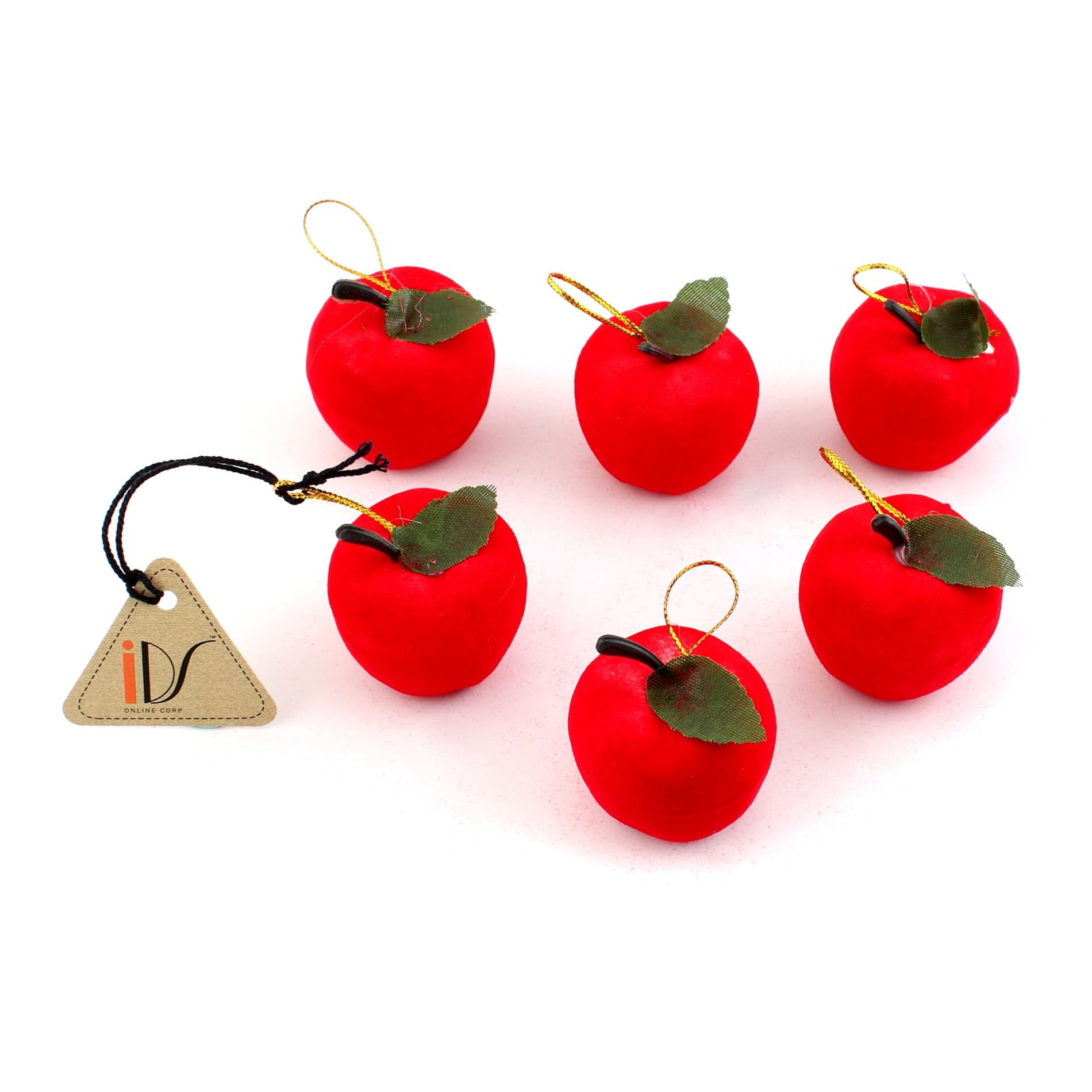 6pcs Red Apples Christmas Tree Party Hanging Ornaments Decorations