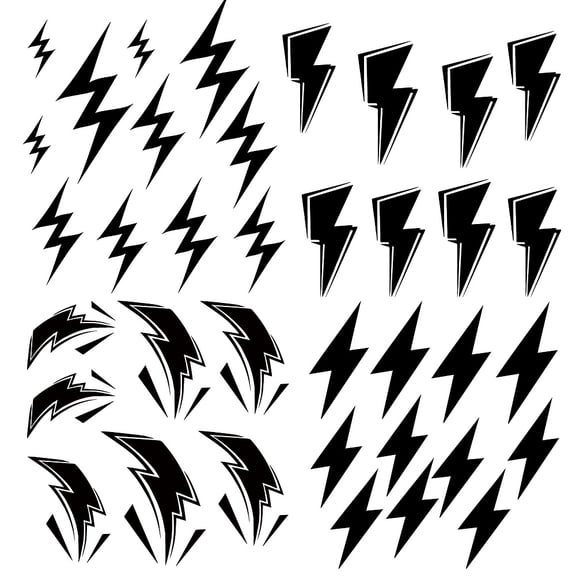 1set PVC Wall Stickers set Rectangle for Home Living Room Bedroom Decoration Lightning Bolt 200x290mm 4 sheets/set