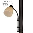thumbnail image 4 of Regency Hill Garver Rustic Retro Torchiere Floor Lamp 72 1/2" Tall Oil Rubbed Bronze with Side Light Amber Glass Shade for Living Room Reading Bedroom, 4 of 7