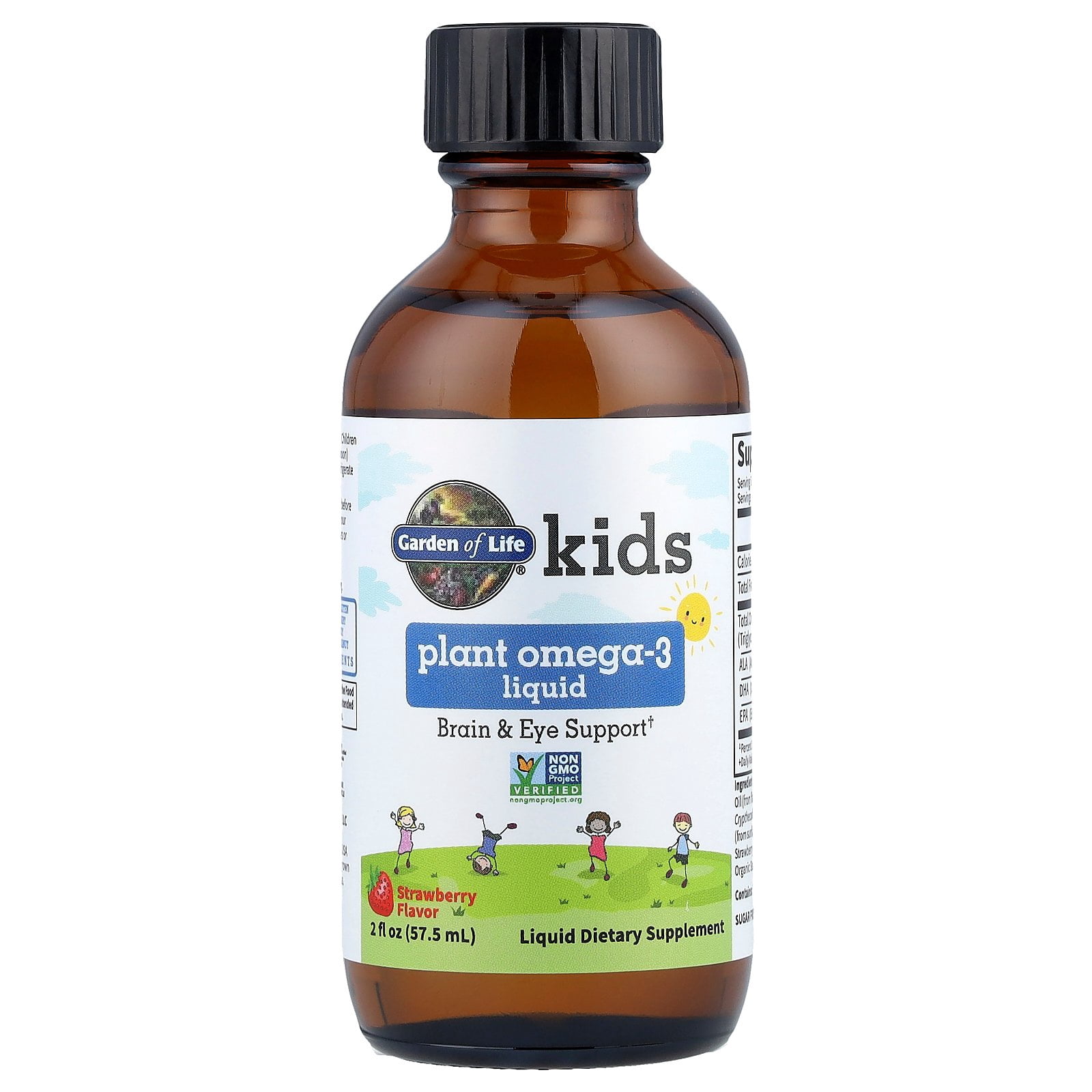 Garden of Life Kids Plant Omega-3 Liquid, Strawberry, 2 fl oz (57.5 ml)