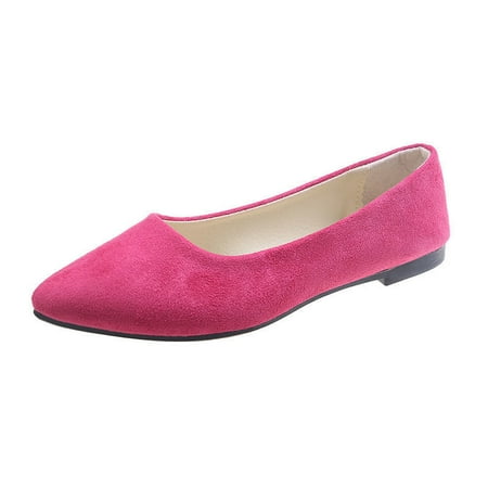 

Women s Pointed Single Shoes Female Flat Bottom Versatile Soybean Shoes Suede Work Shoes Ladybird Flat Shoes for Mens