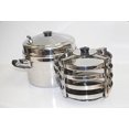 thumbnail image 1 of Tabakh DC-204 4-Plate Stainless Steel Dhokla Stand with Cooker, Large, Silver, 1 of 3