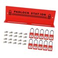 thumbnail image 2 of Bloqueo de llave de apagado industrial para 10 candados Estación de candados de seguridad de acero rojo, 2 of 8