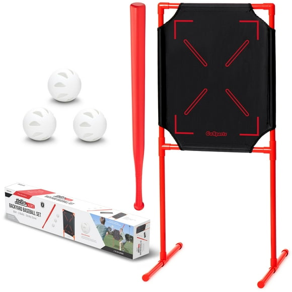 GoSports LotBall AIR Backyard Batte de Baseball, Balle et Zone de Frappe - Jeu de Baseball en Plastique pour Enfants